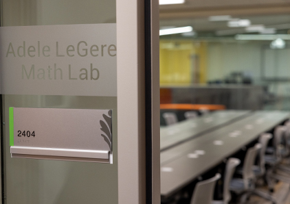 The Adele LeGere Math Lab is located inside the Des Plaines Learning Commons.